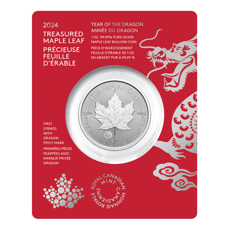 2024 Canadian 5 Treasured Silver Maple Leaf First Strikes Year of the